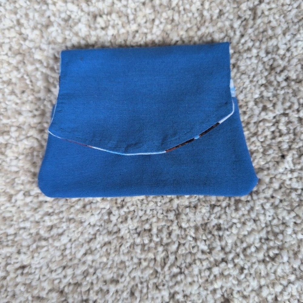 Handmade Pocket Wallet Blue/Eagles Print‎ Credit Card Holder Small Purse